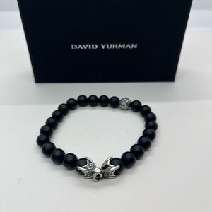 David Yurman black onyx spiritual bead bracelet with waves 8mm